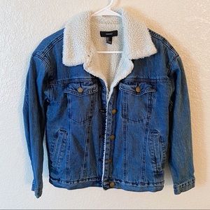 Fur lined denim jacket